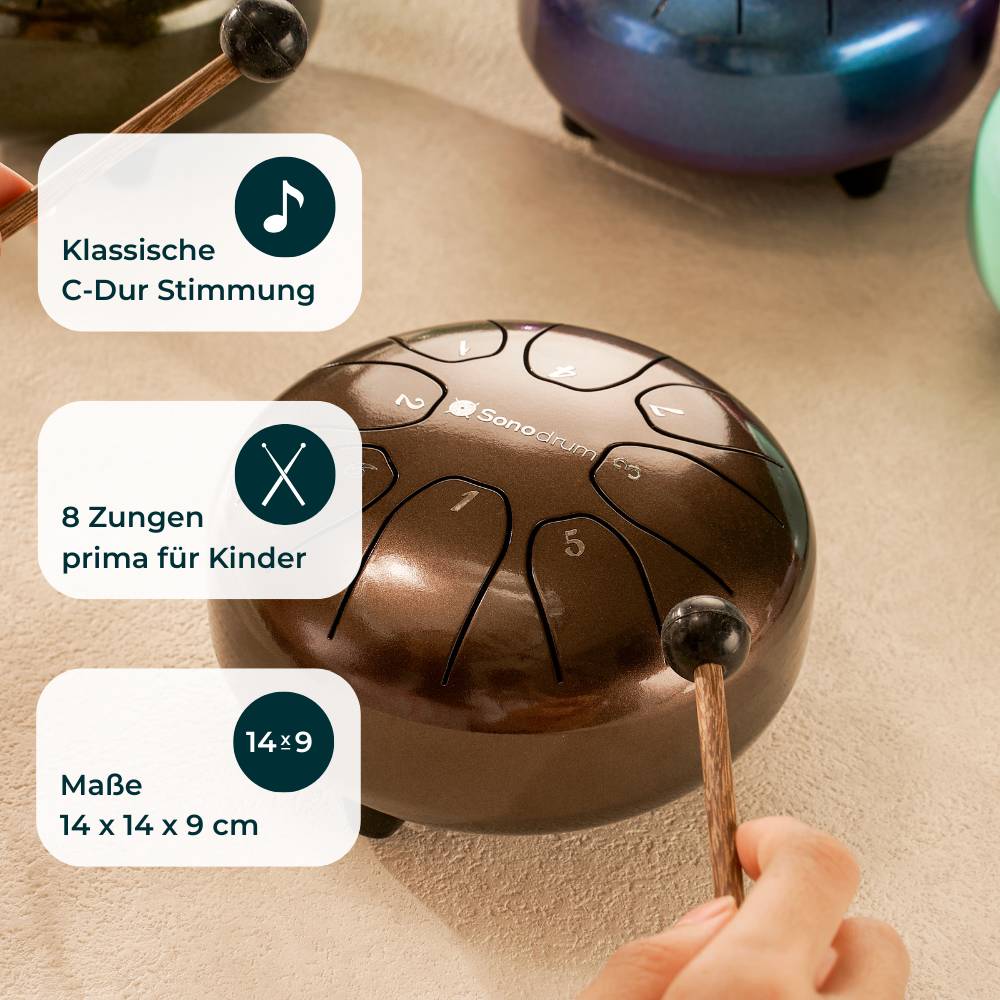 Sonodrum Zungentrommel - Kinder Starter Set - Standard 14 / 20 cm