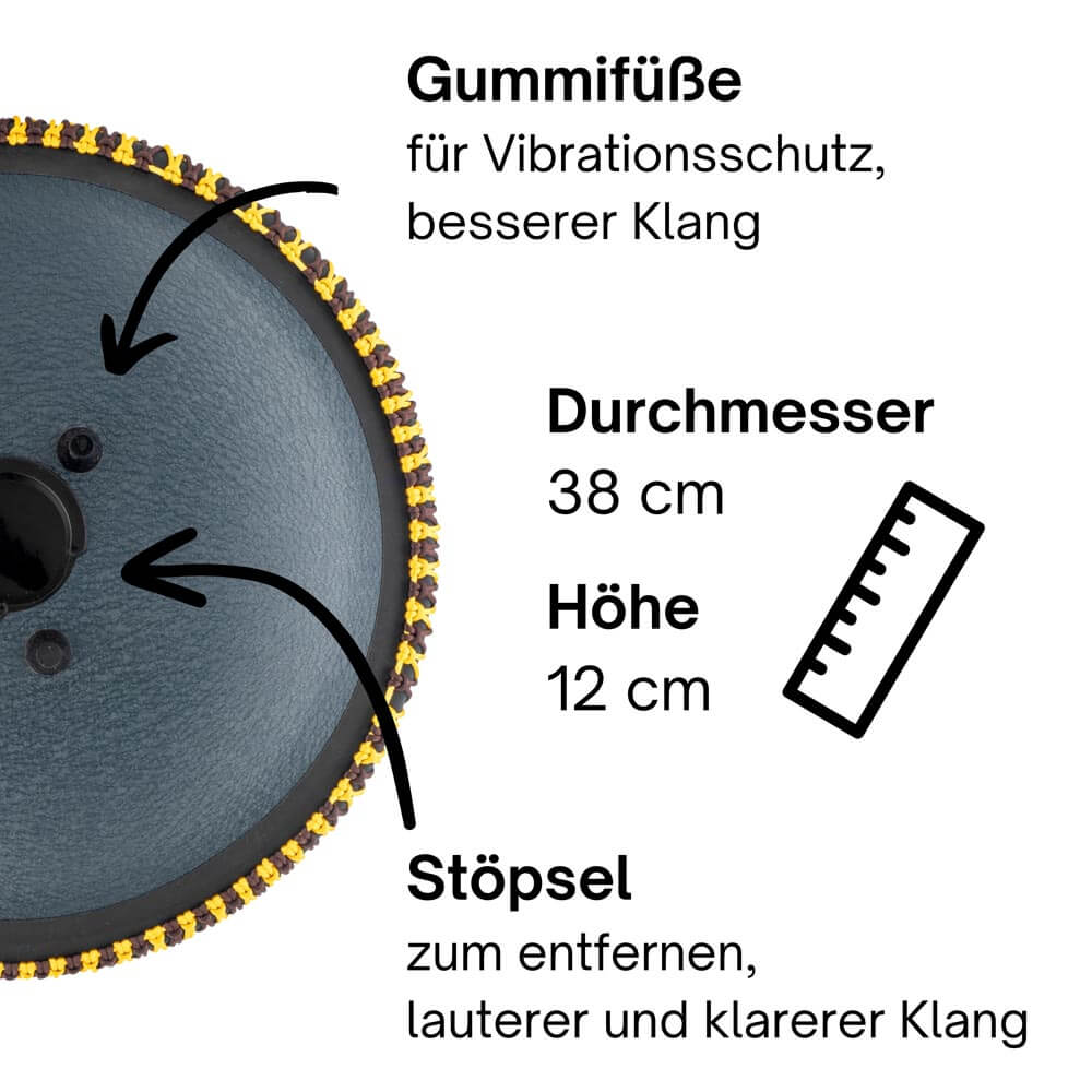 Sonodrum Zungentrommel - "Exclusive" - Handgefertigt - 38cm - 14 Zungen - C-Dur