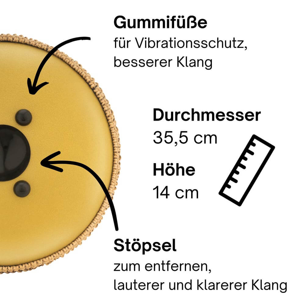 Sonodrum Zungentrommel - "Premium" - Handgefertigt - 35,5cm - 15 Zungen - C-Dur