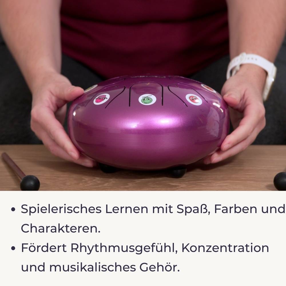 Sonodrum - Premium 15 Zungen Set - Let’s Play Zungentrommel, Notenschnutzies & Happy Beatz - Floh im Ohr TV
