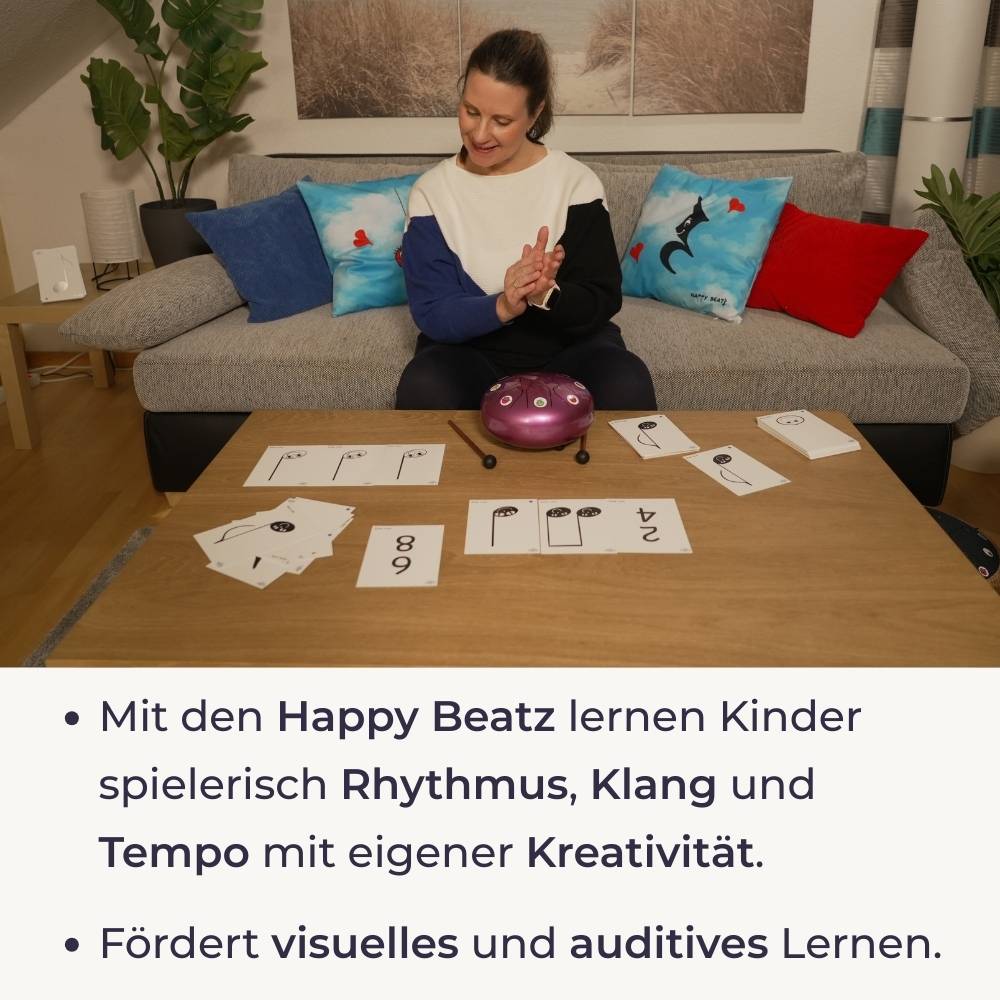 Sonodrum - Premium 15 Zungen Set - Let’s Play Zungentrommel, Notenschnutzies & Happy Beatz - Floh im Ohr TV