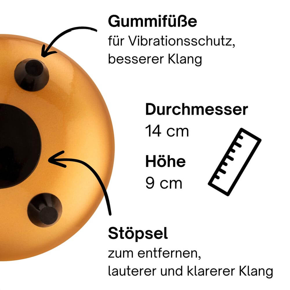 Sonodrum Zungentrommel - "Standard" - Handgefertigt - (14cm / 20cm) - 8 Zungen - C-Dur
