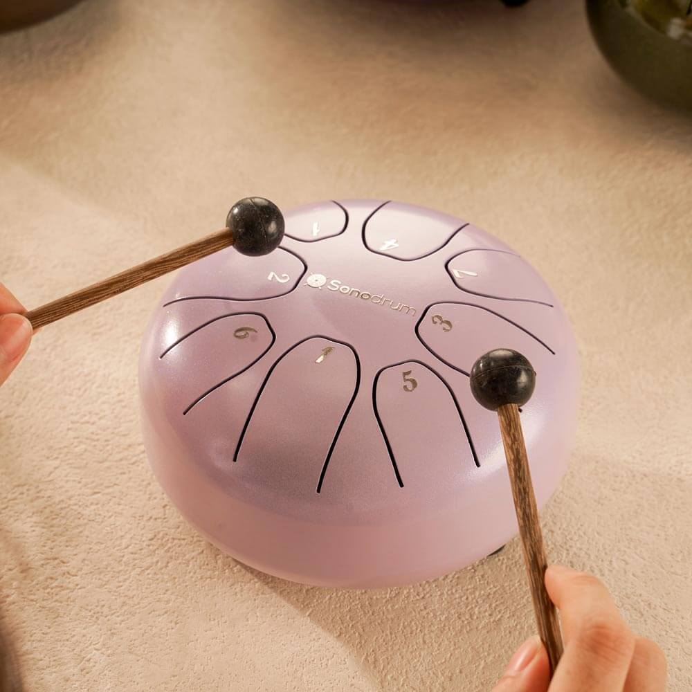 Sonodrum „Standard“ Rhythmus-Set – Zungentrommel (14/20 cm) + Happy Beatz Lernkarten & Videokurs | Floh im Ohr TV