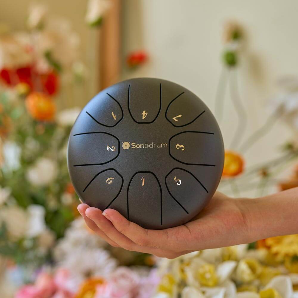 Sonodrum „Standard“ Rhythmus-Set – Zungentrommel (14/20 cm) + Happy Beatz Lernkarten & Videokurs | Floh im Ohr TV