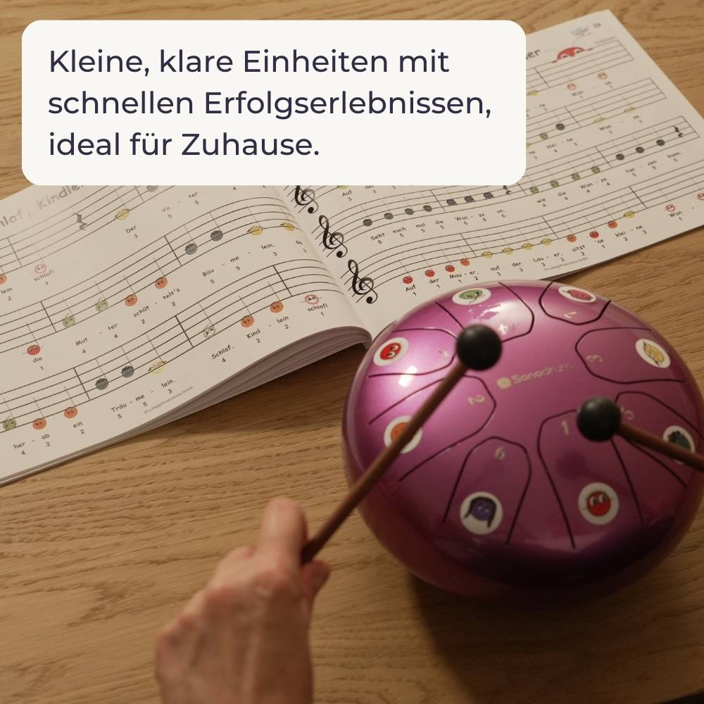 Sonodrum - Premium 15 Zungen Set - Let’s Play Zungentrommel, Notenschnutzies & Happy Beatz  - Floh im Ohr TV
